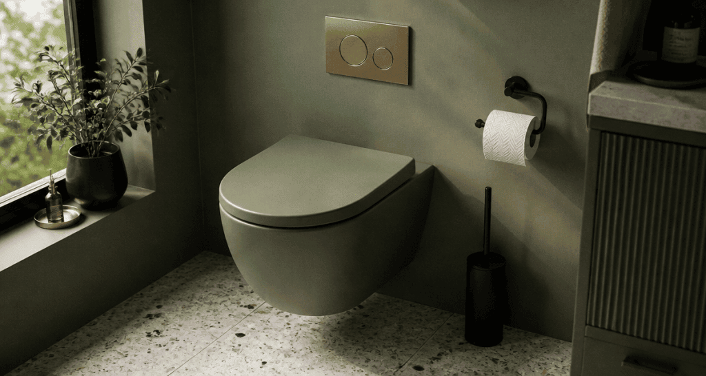 toilette coloré vert sauge design