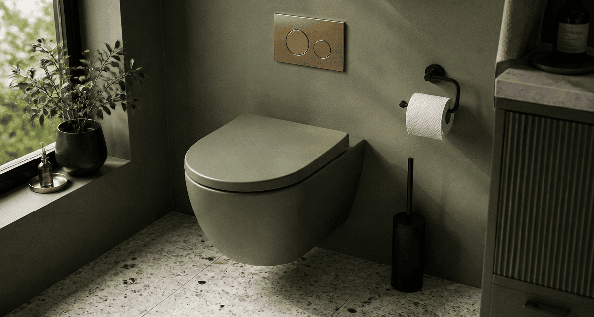 toilette coloré vert sauge design