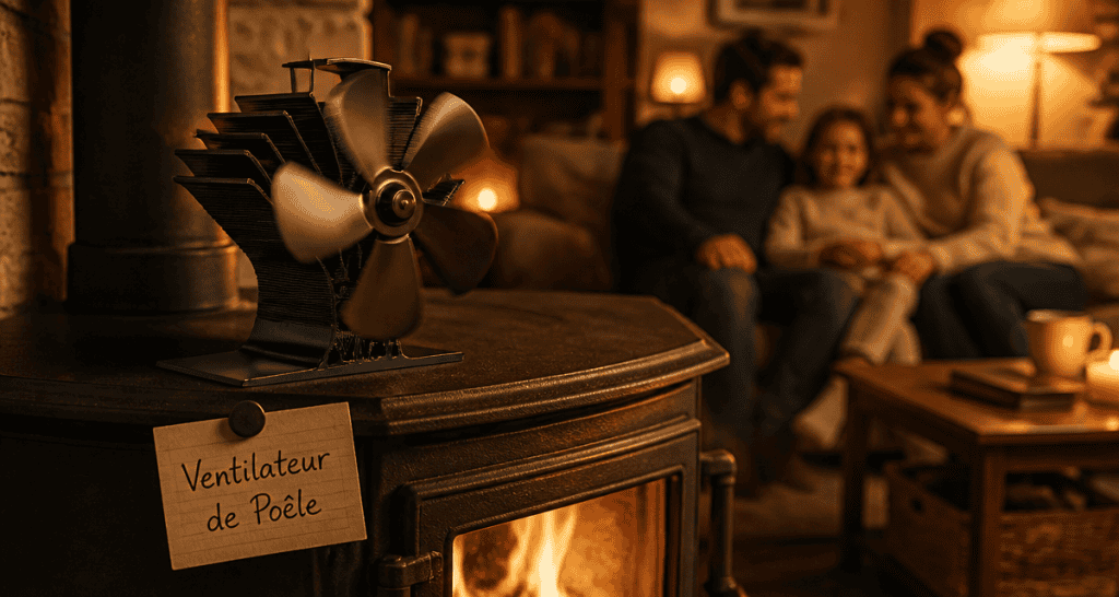 ventilateur poêle à bois avis, chaleur salon