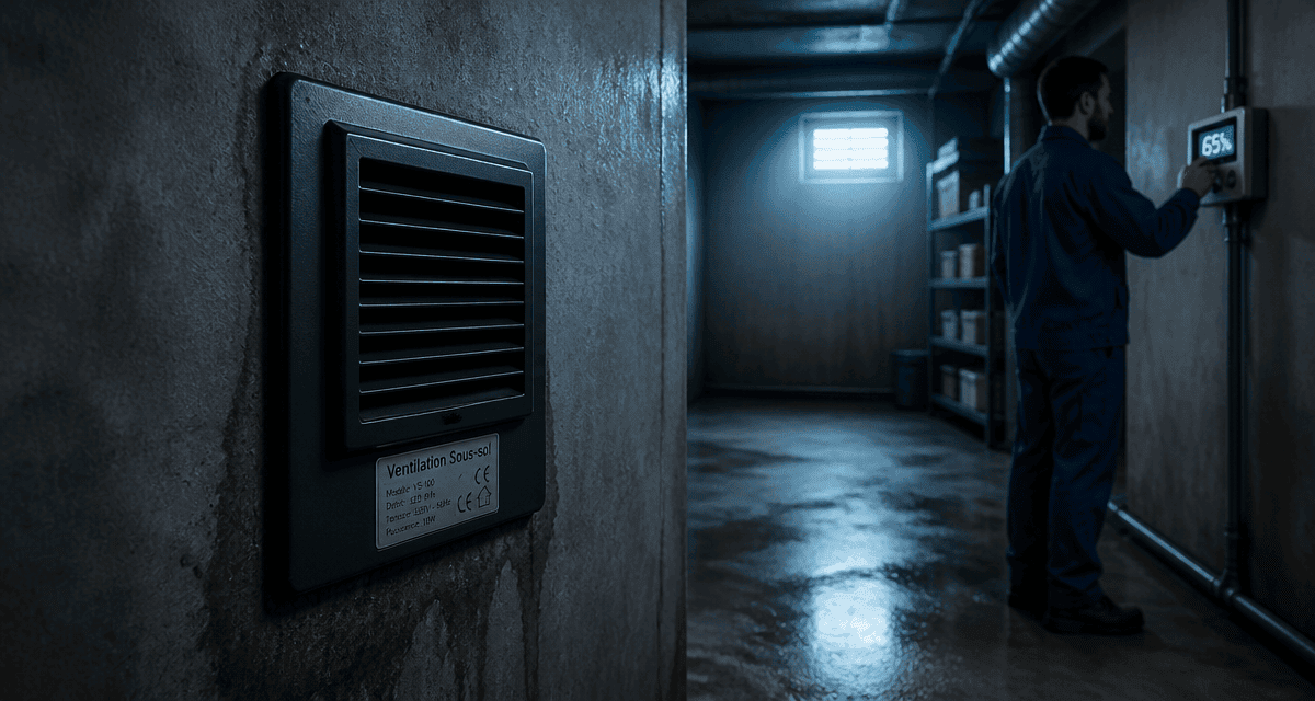 ventilation mecanique sous sol extracteur technicien