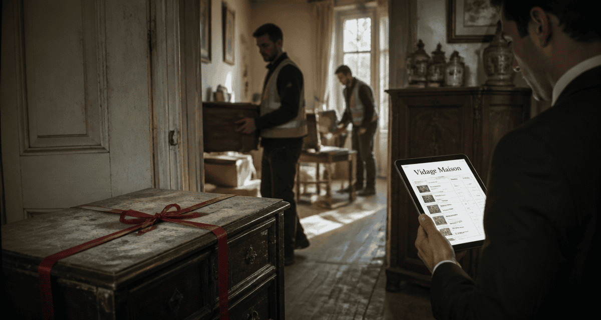 Vidage maison équipe débarras meubles succession