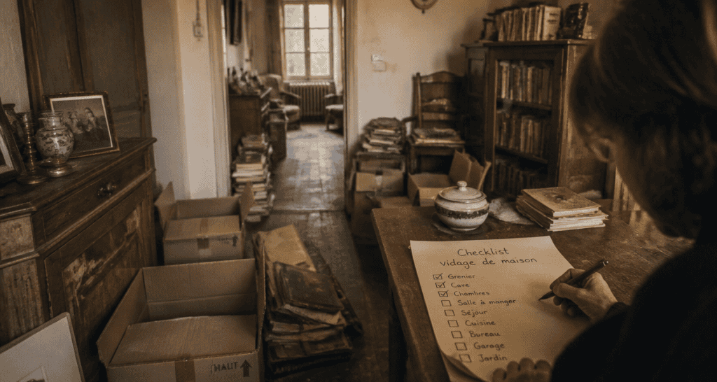 vider maison checklist débarras