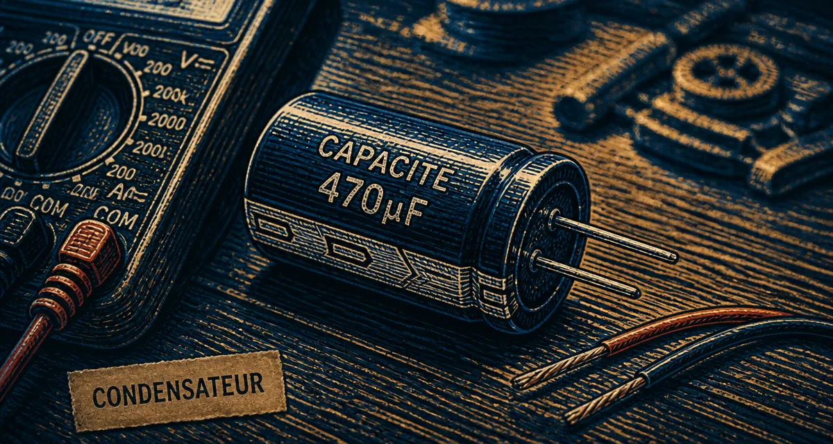 A quoi sert un condensateur : macro d’un condensateur électrolytique 470µF