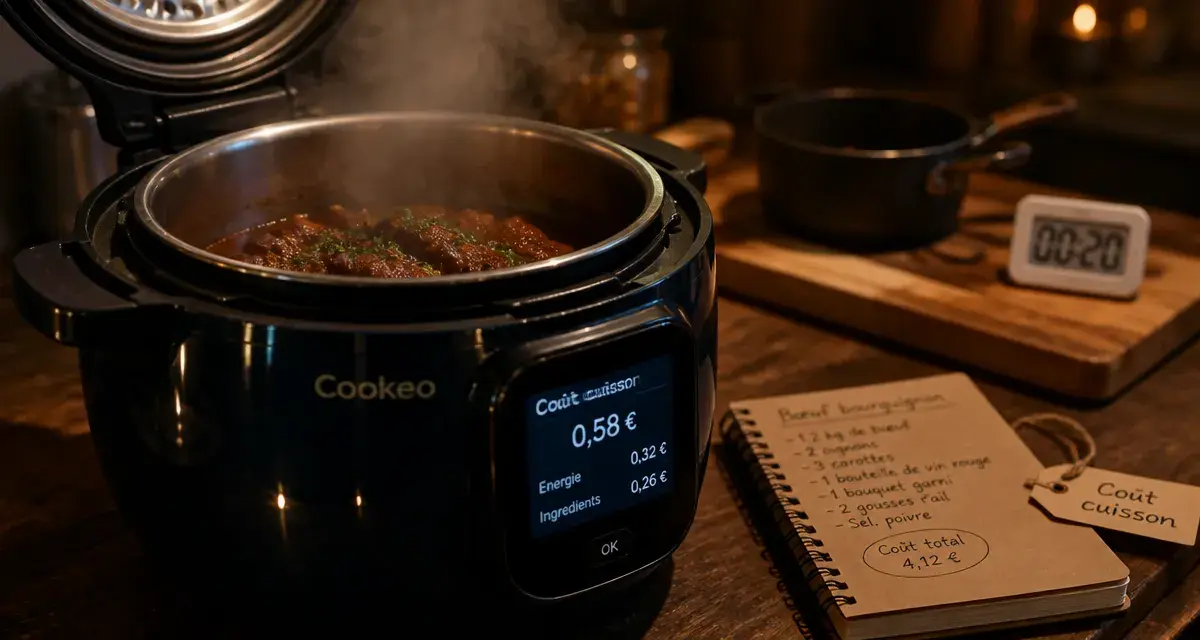 Consommation cookeo : coût cuisson affiché sur multicuiseur