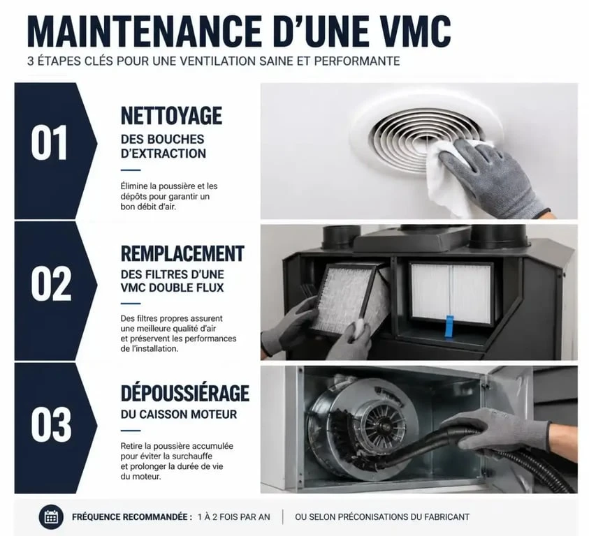 Étapes de maintenance d'une VMC pour un air intérieur sain