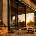 installation baie vitree ouvrier pose cadre aluminium