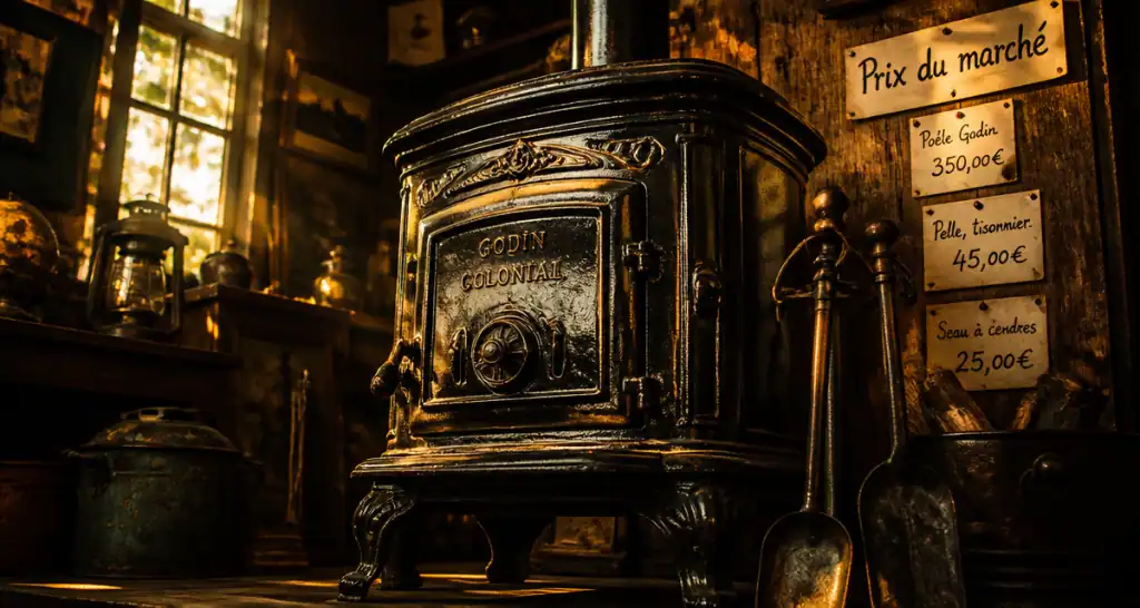 poêle à bois ancien en fonte prix brocante