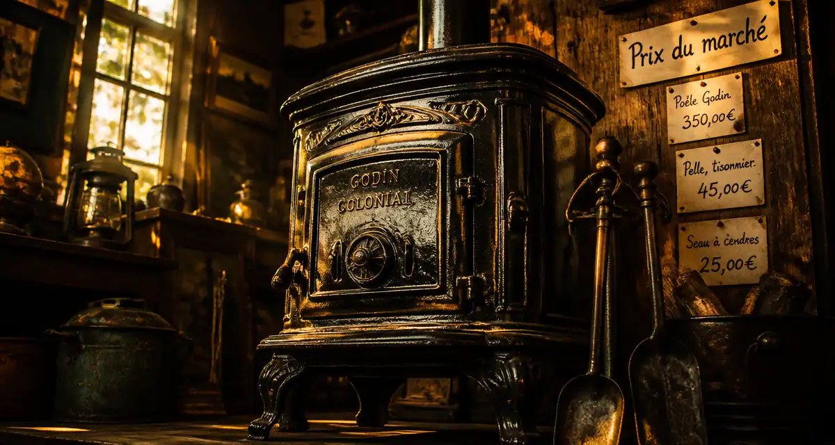poêle à bois ancien en fonte prix brocante