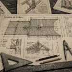 Vue atelier architecture plans toiture schéma