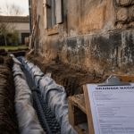 Drainage maison ancienne prix : tranchée et tuyau perforé