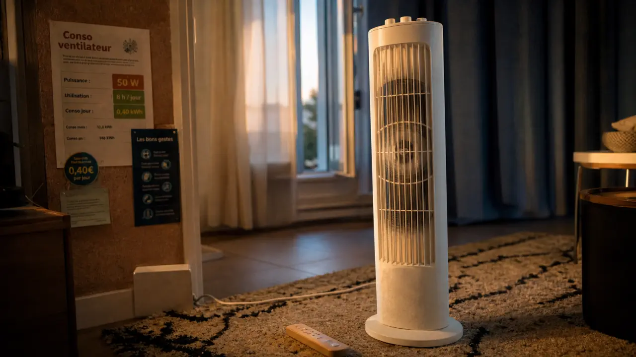 Est ce qu’un ventilateur consomme beaucoup ? Ventilateur colonne, consommation 54 kWh/an, conseils