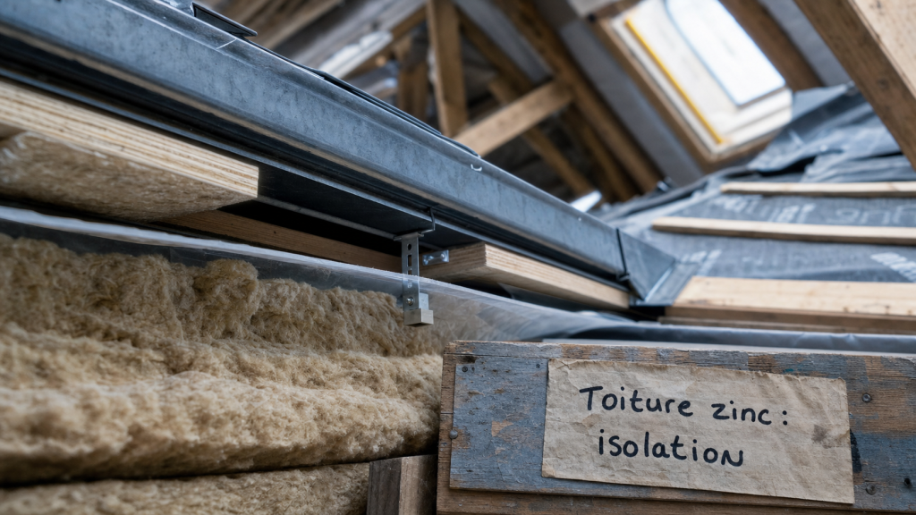Toiture zinc isolation : air ventilé 40 mm