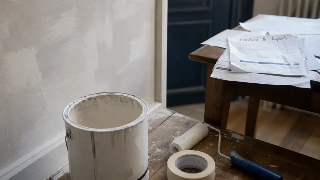 Travaux peinture déductibles impôts résidence principale : pot de peinture et devis