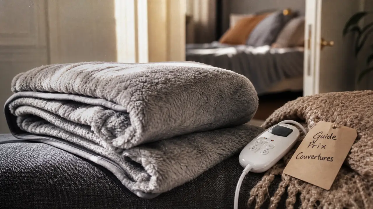 Couverture chauffante prix : micro-peluche, commande amovible et minuterie