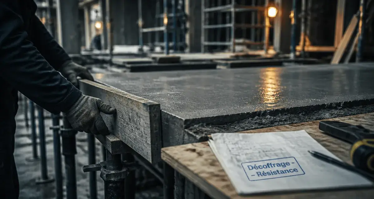 Décoffrage béton : retrait planche de coffrage sans fissures ni arrachement