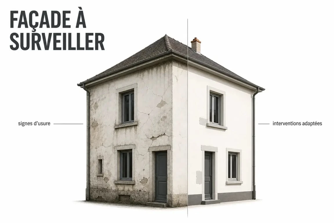 Rénovation façade maison : diagnostic des fissures, taches d’humidité et solutions adaptées