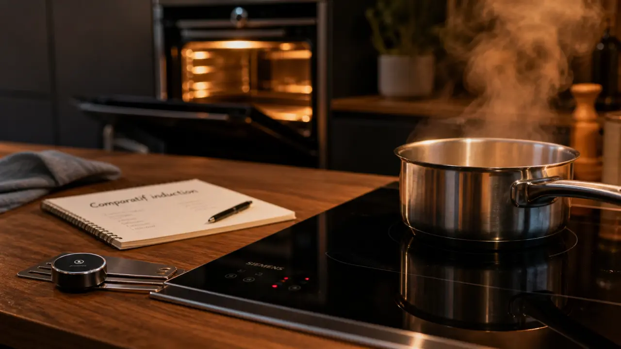 Meilleure cuisinière à induction 60 cm : 3 foyers et four multifonction, compatible aimant et casserole inox