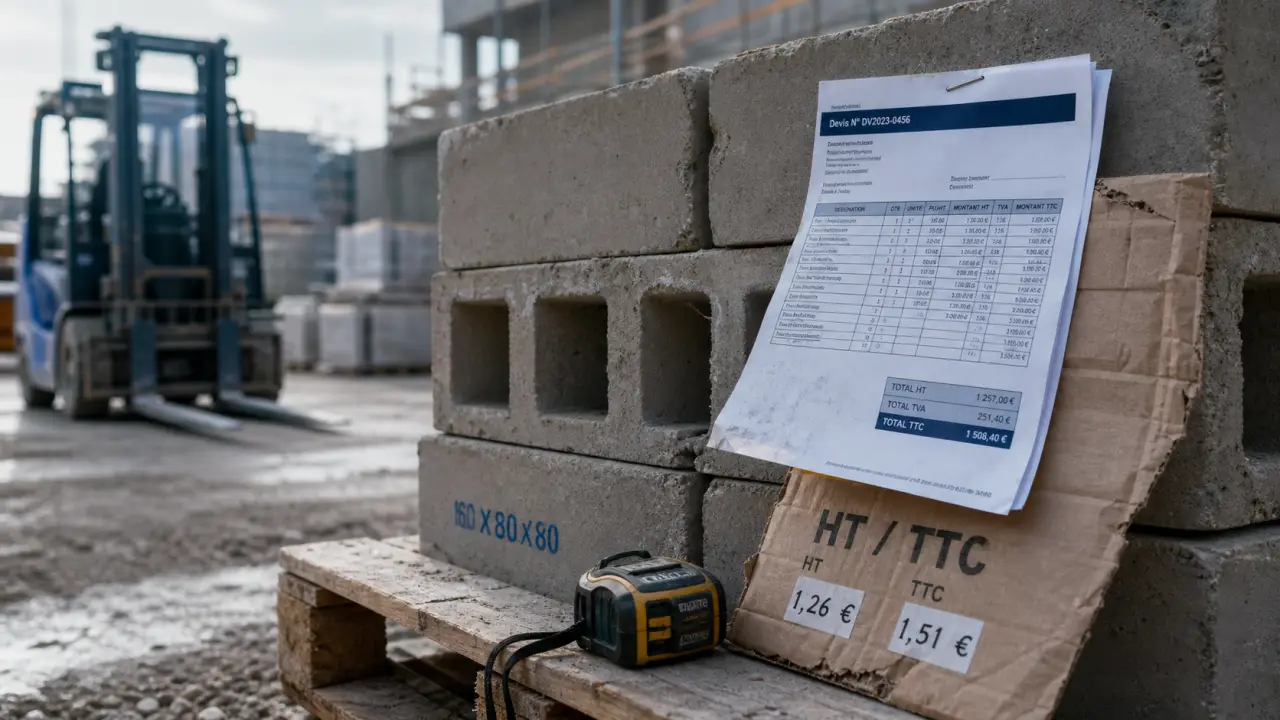 Prix des blocs beton : blocs béton 90 à 120 € avec transport et moule