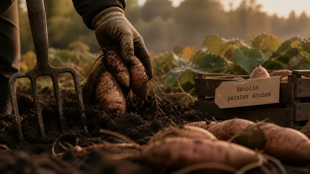 Quand récolter les patates douces avant le gel, patates douces arrachées au potager