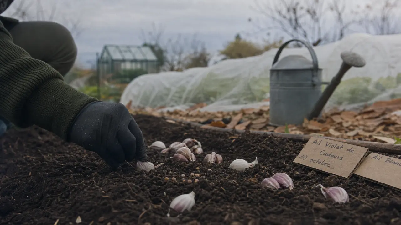 Que planter en octobre au potager : ail, mâche, fraisiers, terre sombre