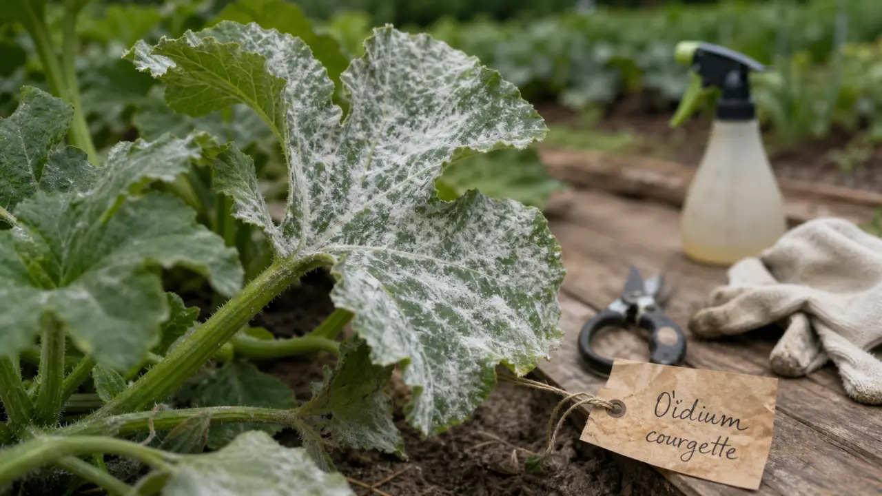 Traitement oidium courgette : feuilles blanchies