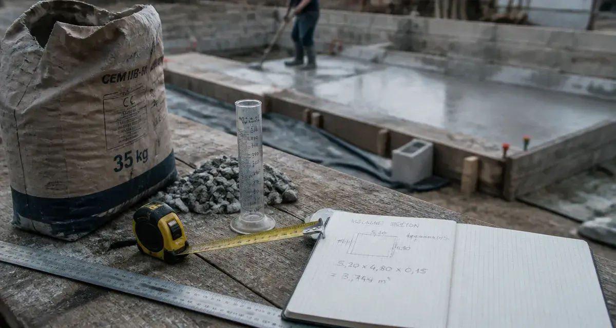 Calculateur dalle béton : volume, dosage et budget pour dalle en béton