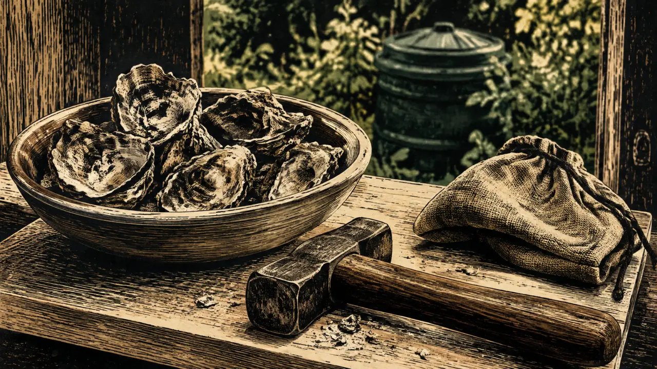 Coquille huitre compost, coquilles rincées à concasser