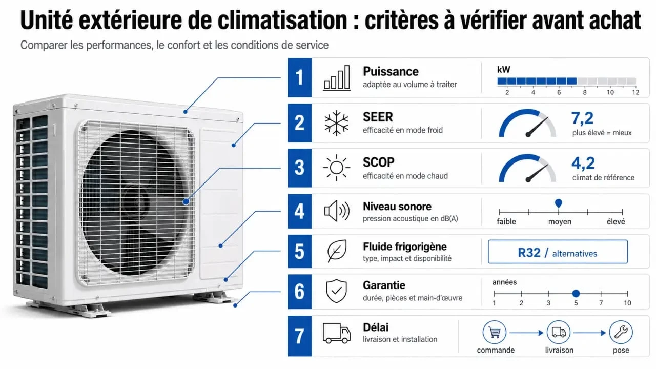 Critères techniques pour choisir une unité extérieure clim