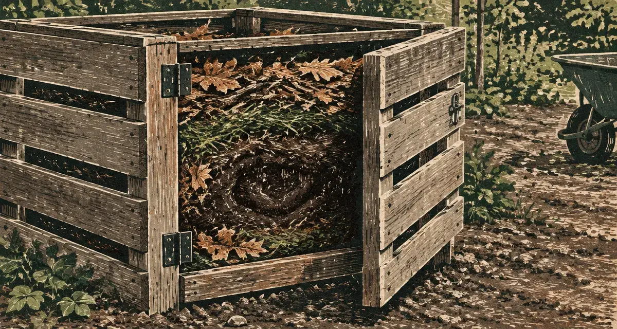 Composteur en palette en bois HT, bac ajouré