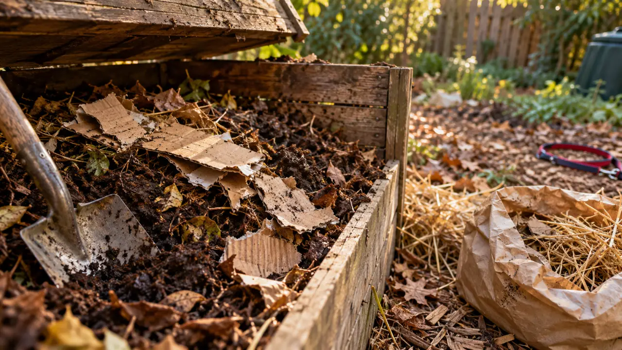 Crotte de chien compost : composteur séparé en jardin