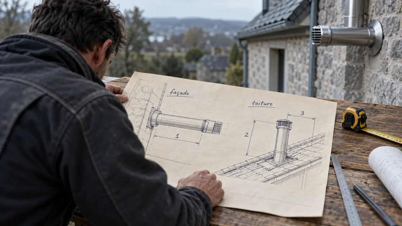 Réglementation sortie ventouse en façade : installateur et schéma gaz vs granulés