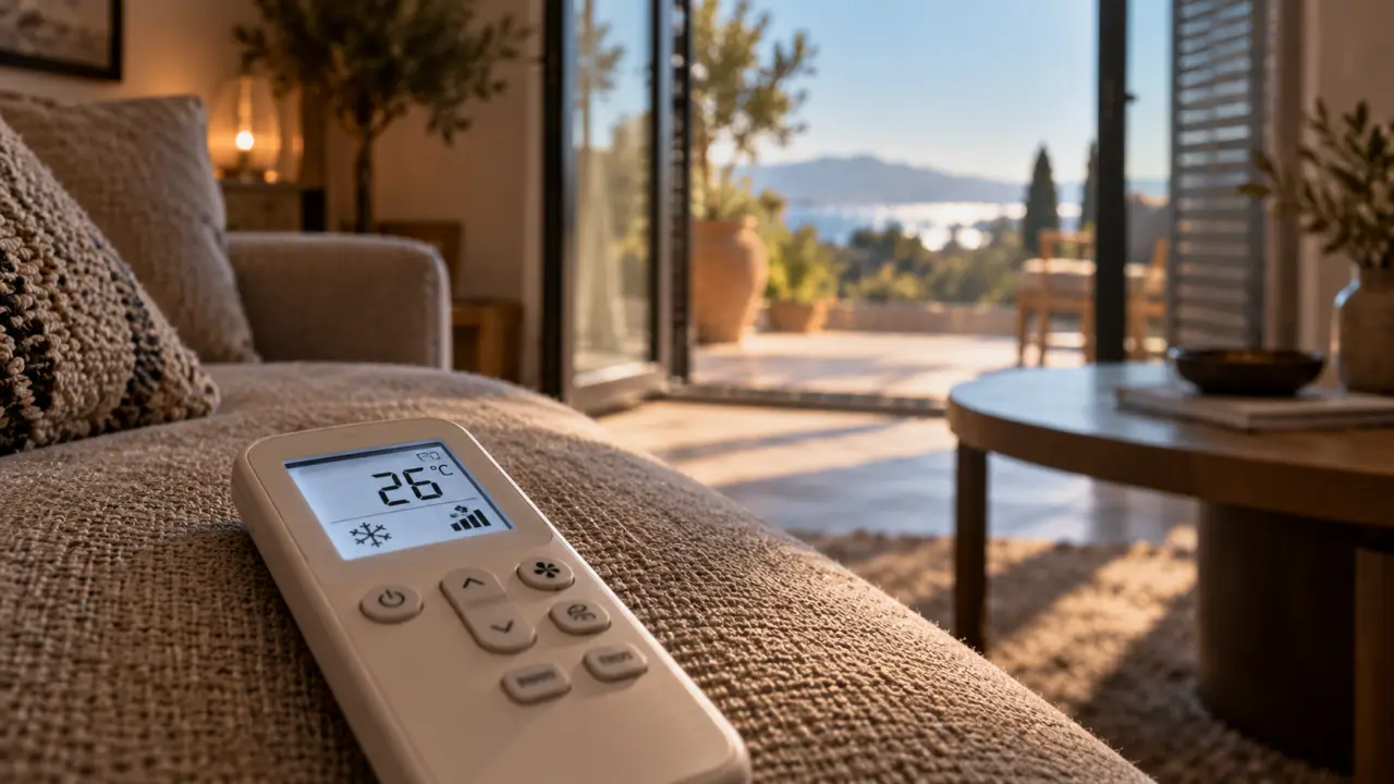 Tableau température climatisation : réglage à 26°C pour confort